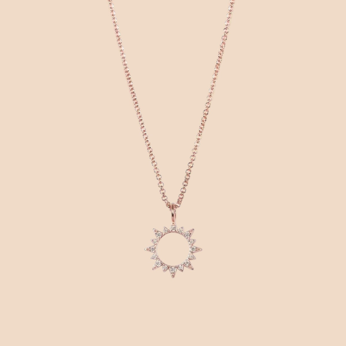 Collier soleil en argent 925 et zircons HÉLIOS – Maison Kori, vue 2