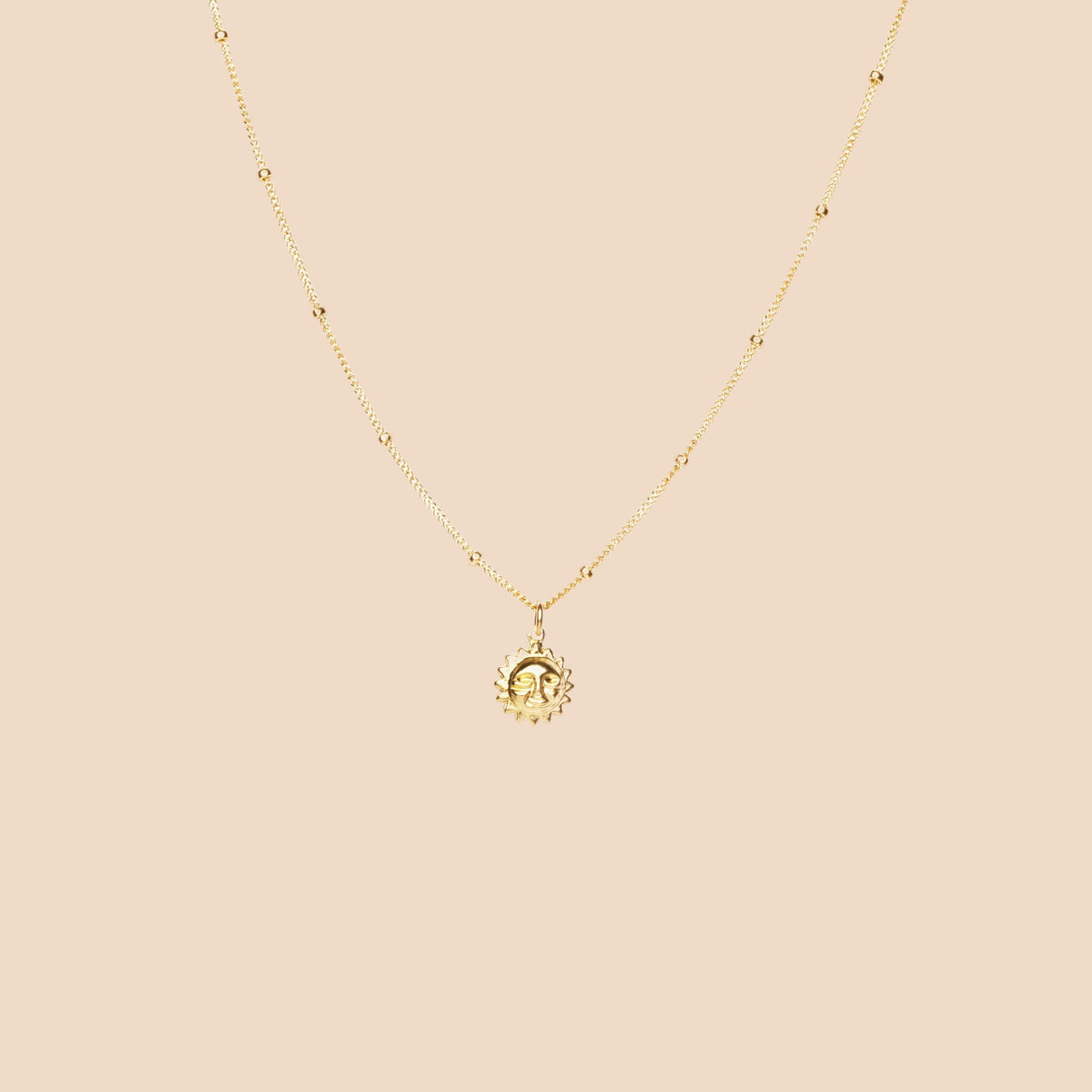 Collier pendentif soleil plaqué or RAYON – Maison Kori